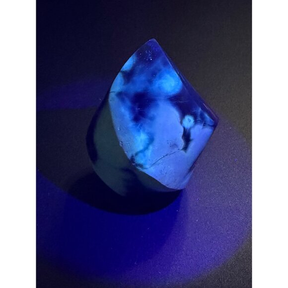 Natural Orca Agate Flame 3.25" 268g Healing Crystal Stone Blue White - Picture 7 of 12